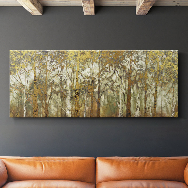 Birch Grove panoramique - toile tendue avec châssis - prête à être accrochée, H 12 po x l 30 po