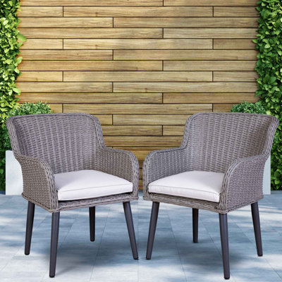 Dejun Patio Dining Side Chair with Cushion