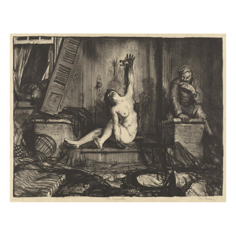 «The Cigarette» par George Bellows - Impression giclée, H 22 po x l 28 po