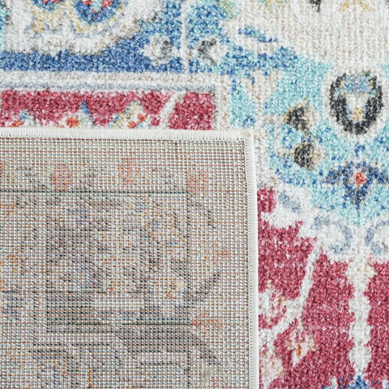 Tapis rouge / ivoire Southwestern, Tapis de couloir 2 pi 2 po x 9 pi