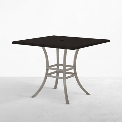 Superstone 36" Sq. Dng. Tbl. - Blk. Walnut/Oyster