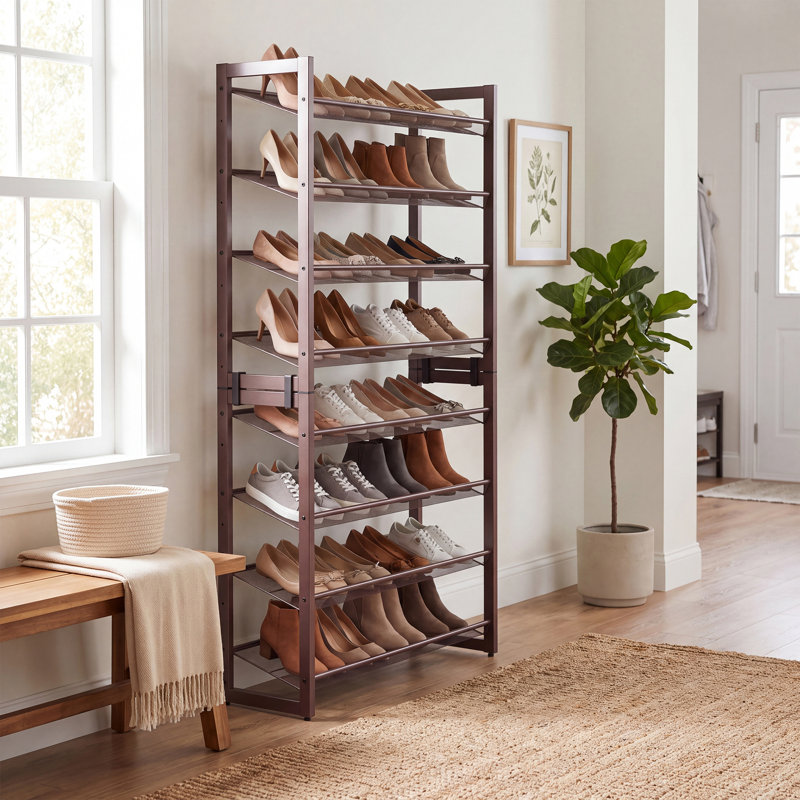 40 Pair Stackable Shoe Rack, Bronze