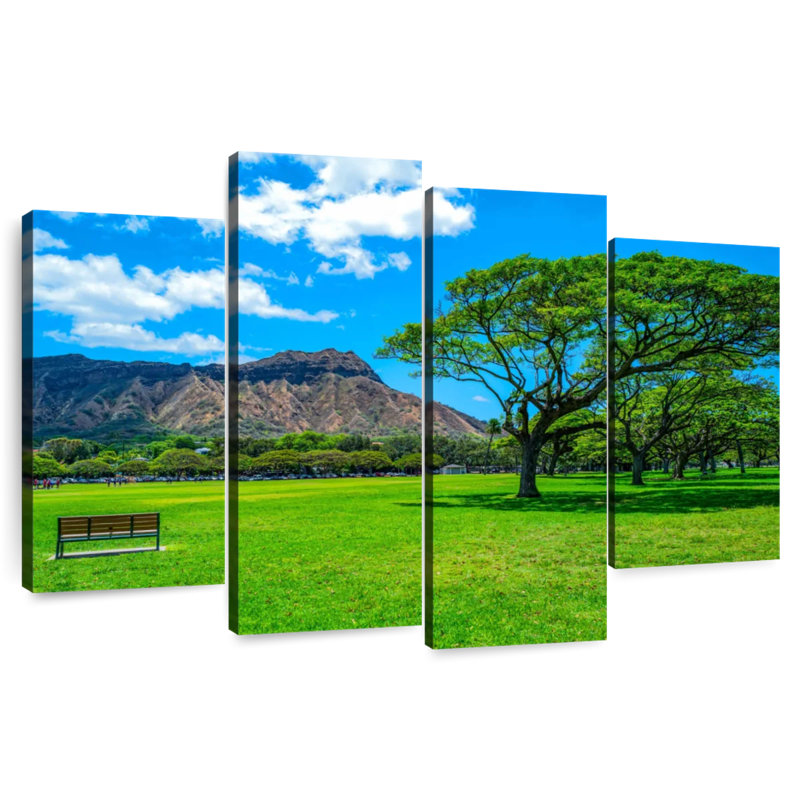 Sireci Diamond Head From Waikiki Park, 42" H x 68" W