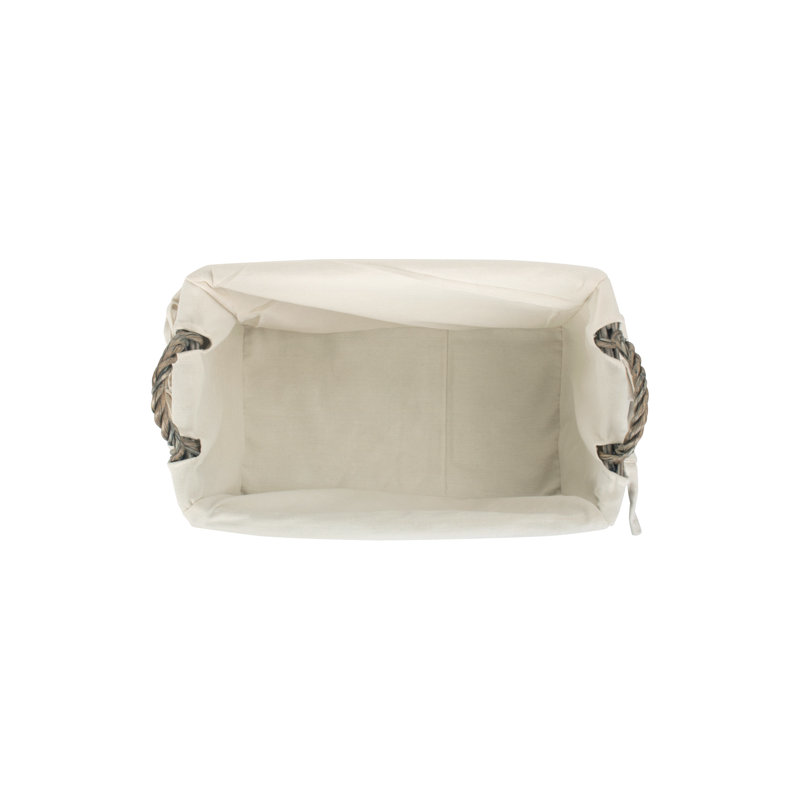 Shallow Lined Wicker Storage Basket
