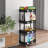 4-Tier Rolling Storage Cart With Lockable Wheels, Multi-Purpose Mobile Organizer For Kitchen, Bathroom, Laundry Room, Includes Classification Stickers