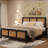 Bed Frame with Headboard, Bohemian Platform Bed Frame with Strong Metal Slats Support, No Box Spring Needed, Noise-Free Design-1430768402-1430768397