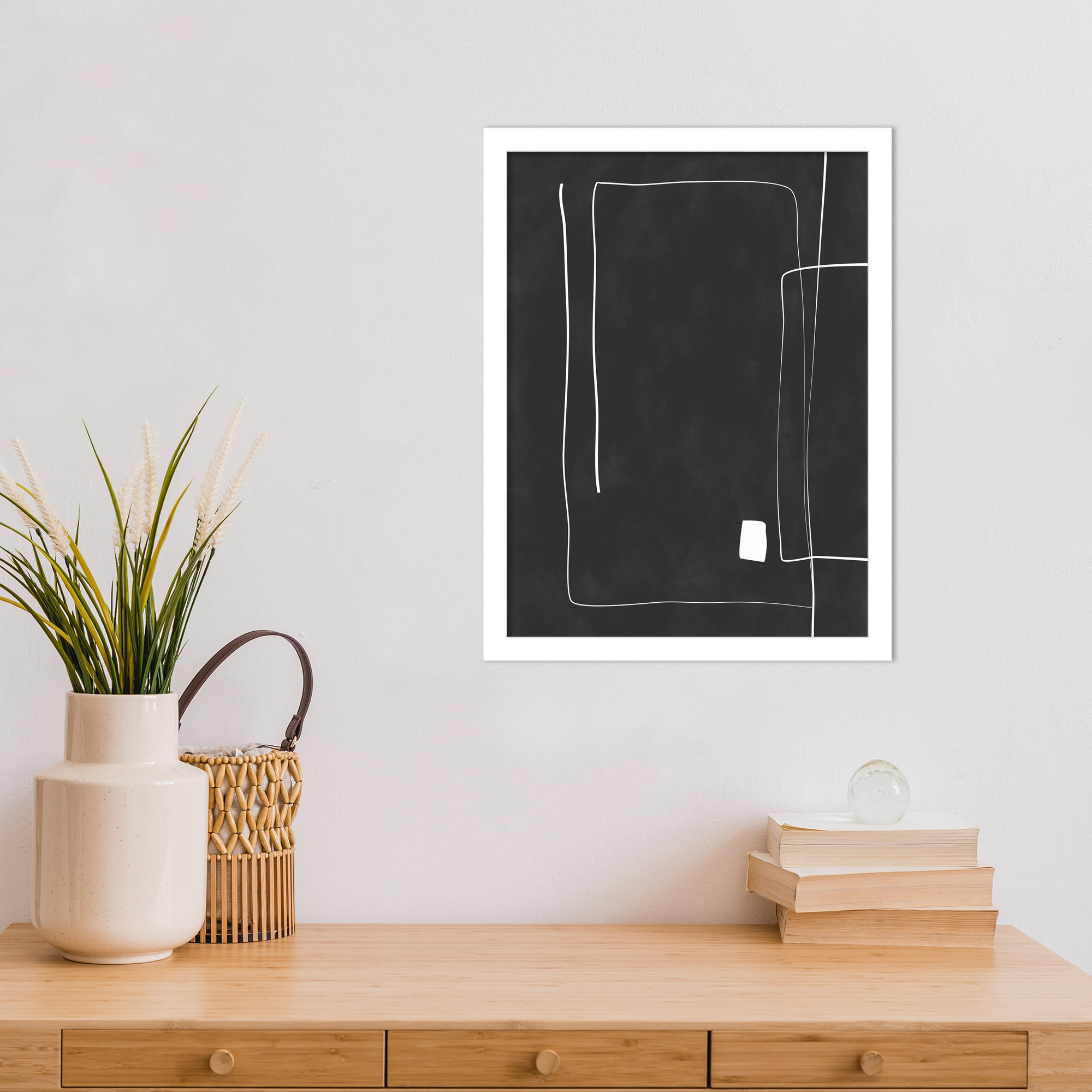 Black And White 36 by Elena Ristova, White, 17" H x 13" W