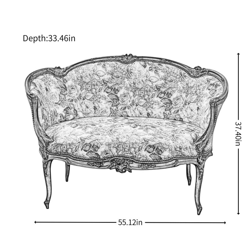 French-style Vintage Fabric Sofa