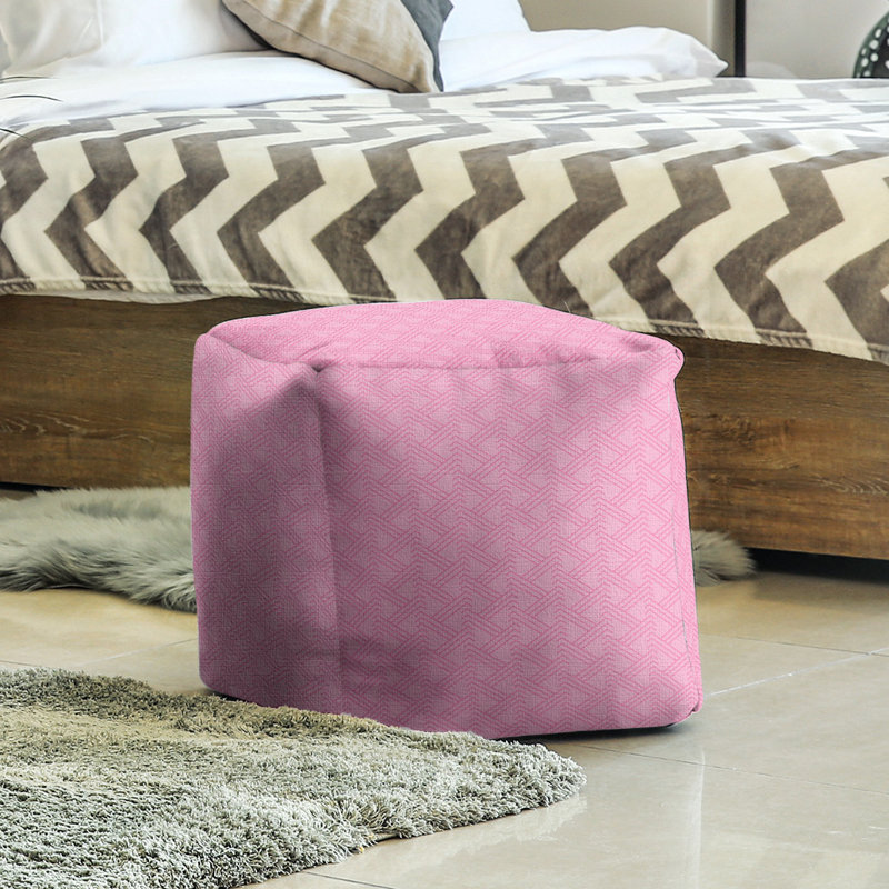 Upholstered Ottoman, Pink