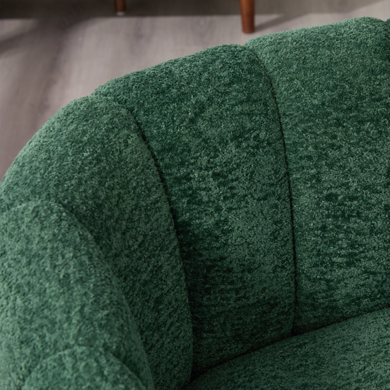 Fauteuil demi-tonneau capitonné 29,9 po, Vert