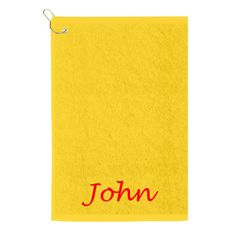 Cotton Embroidered Golf Towels Kitchen Towel, Gold, Yes