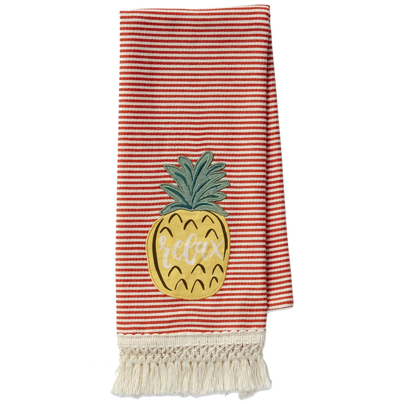 Cotton Stripe Embroidered Dish Cloth Kitchen Towel