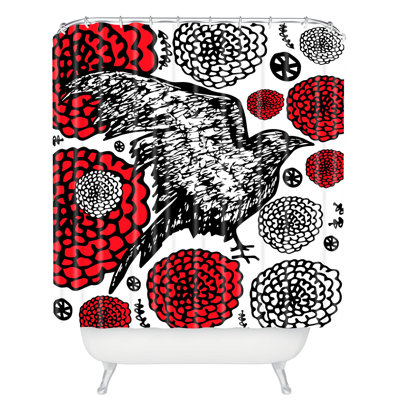 Rideau de douche simple Raven Rose