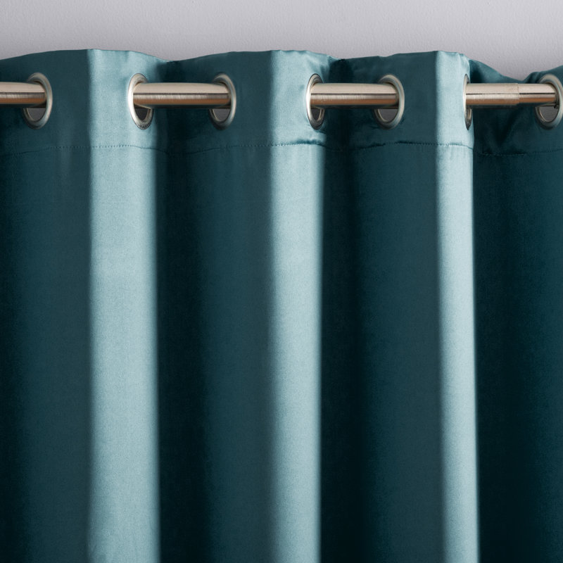 Polyester Room Darkening Noise Reducing Sliding Panel, Teal