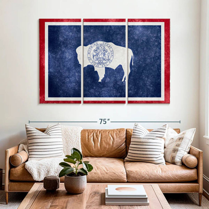 Borges Grunge Wyoming State Flag, 42" H x 65" W