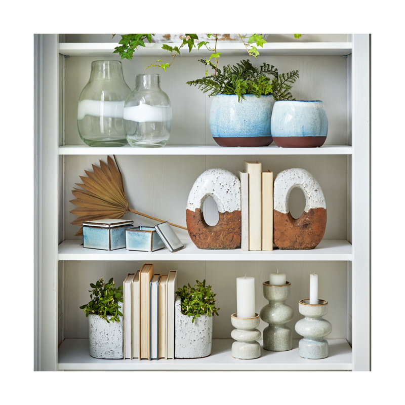 Porte-bougie réversible Linea Taupe, H 7,5 po x l 3,25 po x P 3,25 po