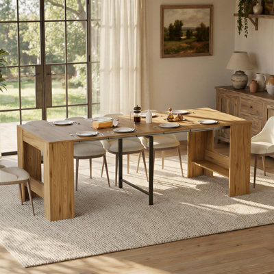Table de salle à manger extensible de 19,7 po à 87,7 po pour 2 à 8 personnes, avec 4 rallonges amovibles