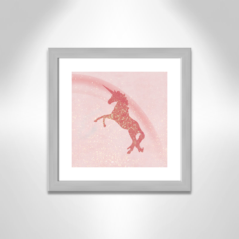 Paillettes licorne 2, H 18 po x l 18 po x P 0,63 po, Encadré plat argent