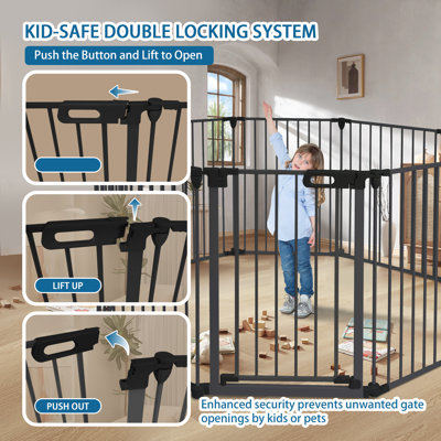 Multifunction Adjustable 8 Panels Safety Gate Fence