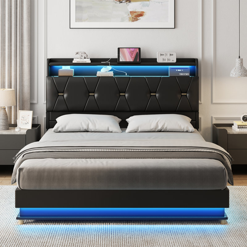 Base de lit avec rangement Lift Up, Lit simple, Noir