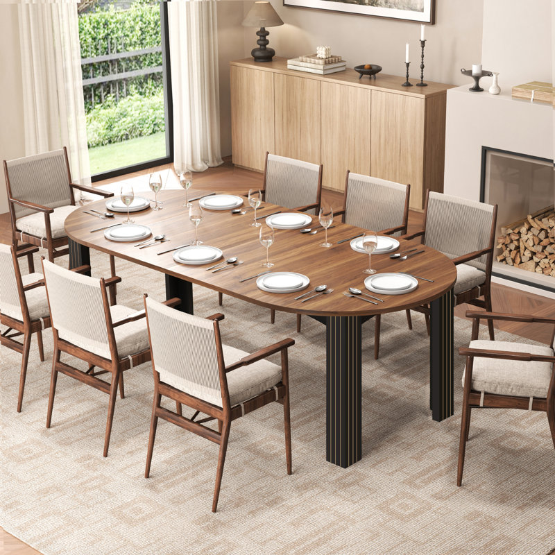 Table de salle à manger extensible de 43 à 78 pouces pour 4 à 8 personnes, table de salle à manger moderne en bois de ferme avec salle à manger et salon