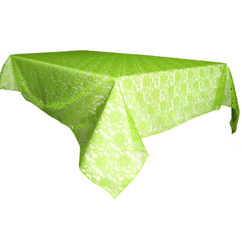 Floral Lace Overlay, 58" x 58", Lime Green