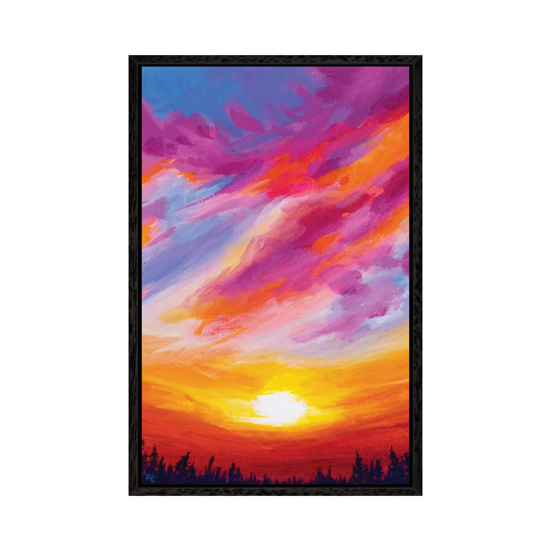 November Sunset II 1 Piece Painting on Canvas, 66.04cm H x 45.72cm W x 3.81cm D, Black Framed