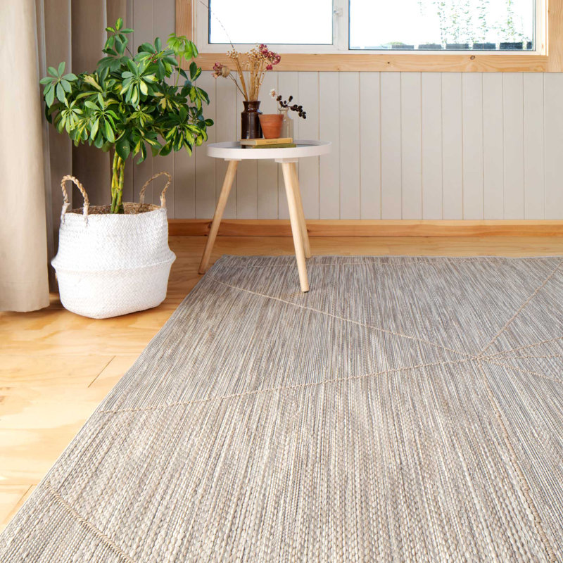 Beige Flatweave Indoor Outdoor Rug, Rectangle 120 x 170cm