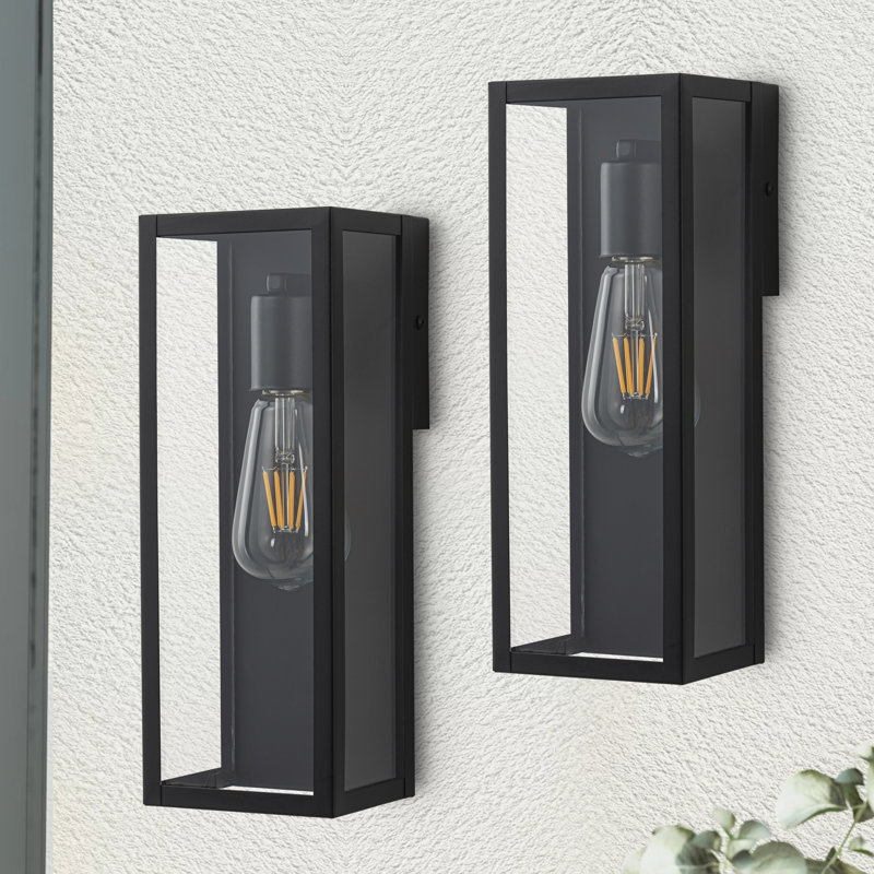 Clear Tempered Glass Outdoor Wall Lantern