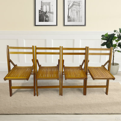 Chaise pour événement spécial pliante en bois à lattes Furniture, ensemble de 4, CHAISE PLIABLE, STYLE PLIABLE