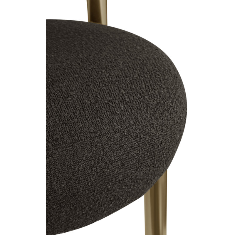 Bordeaux Boucle Fabric Accent Chair, Brass, Brown Boucle Fabric