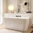 55" Stand Alone White Tub Acrylic Rectangular Freestanding Soaking Bathtub