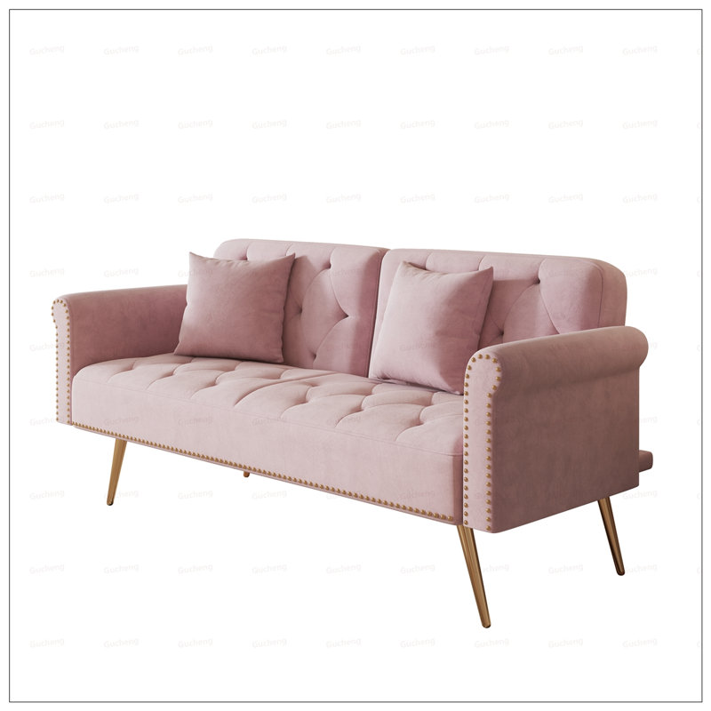 Canapé-lit polyvalent avec coussin moelleux et conception ergonomique pour un confort ultime et une efficacité d'espace, Rose