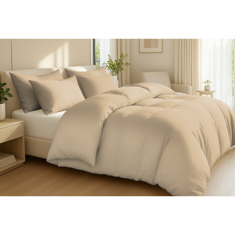 Hotel Collection Egyptian Cotton Duvet Cover Set – 100% Premium Natural Cotton, Lightweight & Breathable with Zipper Closure