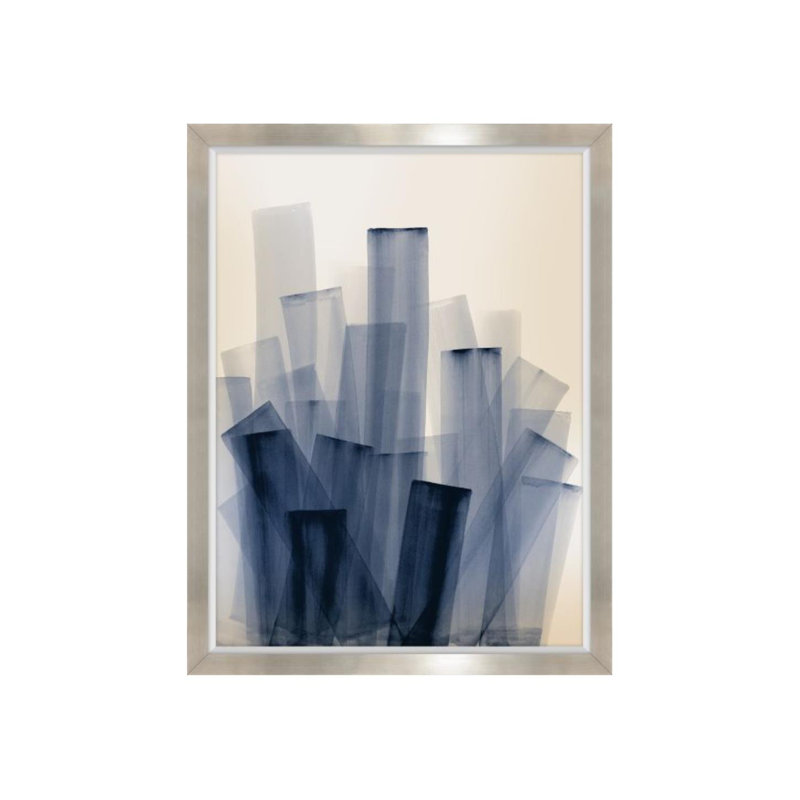 Blue Pallet II Painting by Janice Sadler, Glass Coat, 48" H x 36" W