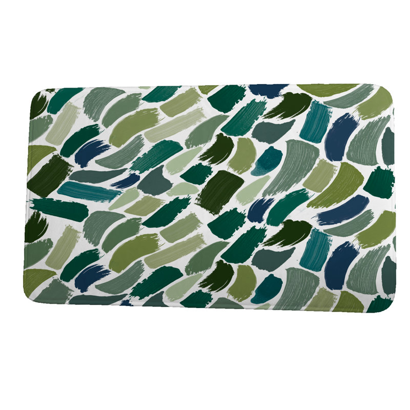 Tapis pour salle de bain wissem, l 34 po x L 21 po, Vert