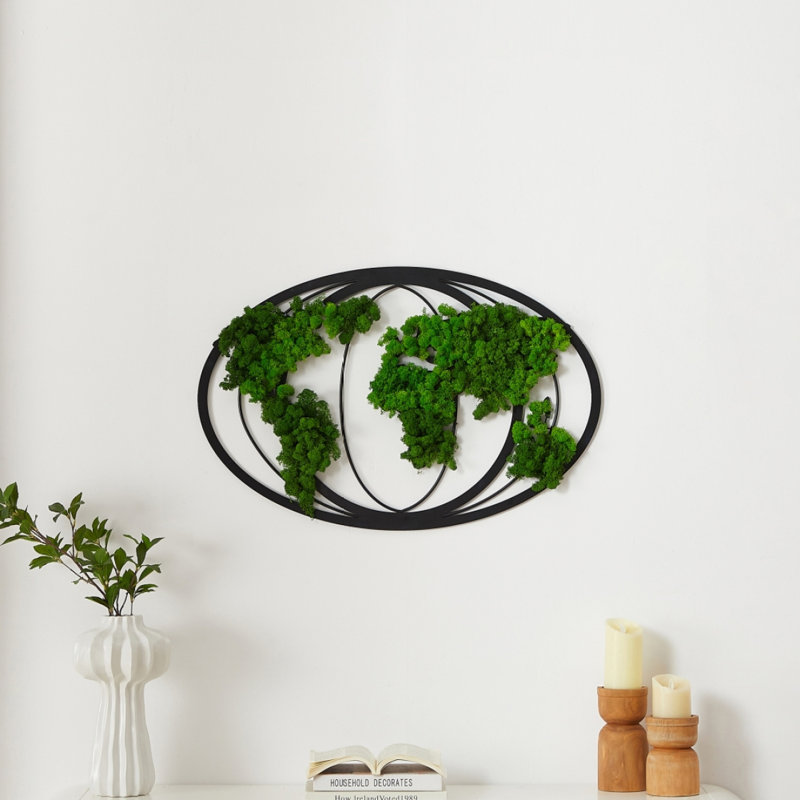 Décoration murale carte du monde Moss