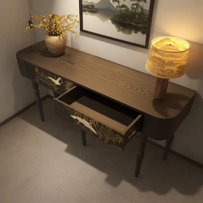 Table d'entrée à tiroirs de style français, H 31,5 po x l 62,99 po x P 15,75 po