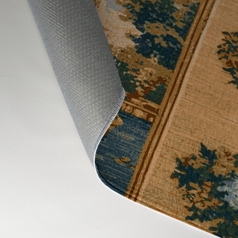 Tapis d'intérieur et d'extérieur brun français, Rectangle 5 pi x 7 pi