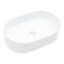 Lavabo vasque moderne en céramique blanche - 18,81 x 12,45 po ovale, teinture pour salle de bain, qualité remarquable