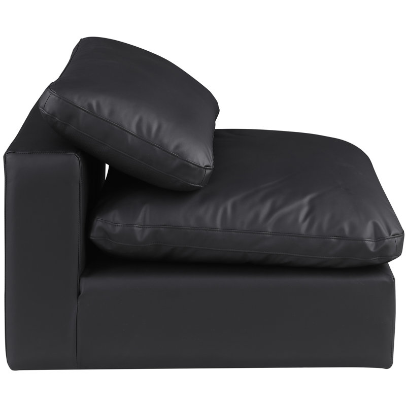 Fauteuil l 40 po, Cuir végétalien noir