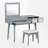 Tusarora Makeup Vanity Set with Stool, Dressing Table with Three Drawers-609386732
