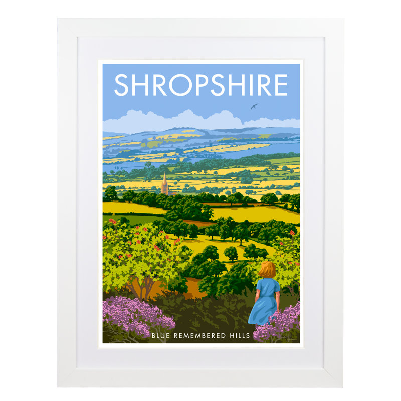 Shropshire by Stephen Millership - Print, White, 43.5cm H x 33.5cm W x 2.2cm D