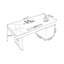 Bureau 5 tiroirs blanc + orange + or fritté rectangulaire + bois manufacturé + acier inoxydable-309884599-309884597