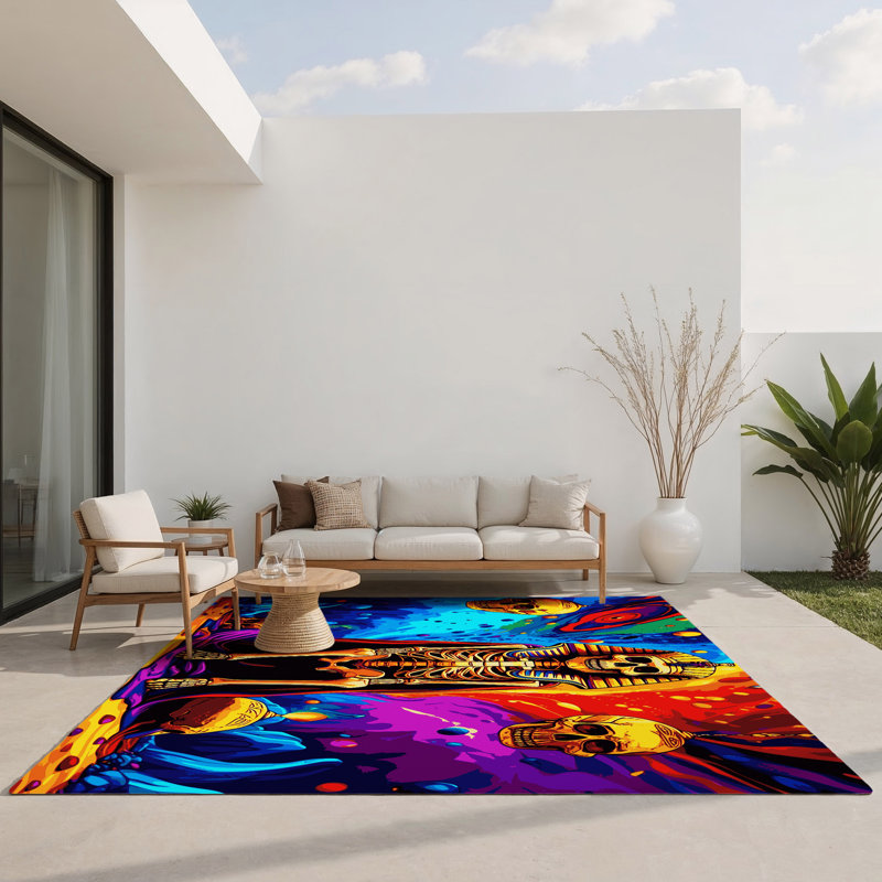 Lush Neon Indoor And Outdoor Area Rug, Rectangle 9' x 12'