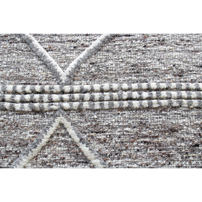 Tapis brun et gris marocain de haute qualité noué à la main, Rectangle 8 pi x 10 pi