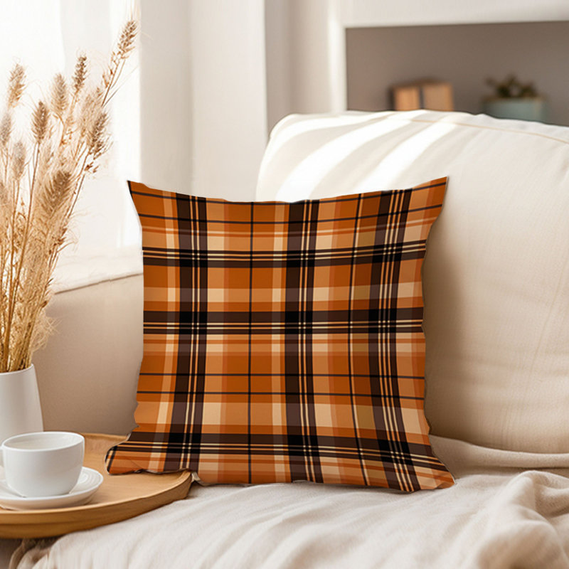 Fall Plaid Pattern I Modern, 18"H x 18"W