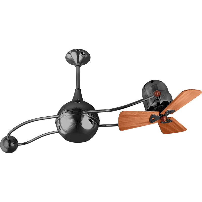 44" Brisa 2000 3 Wooden Blade Rotational Ceiling Fan, Brushed Nickel, No