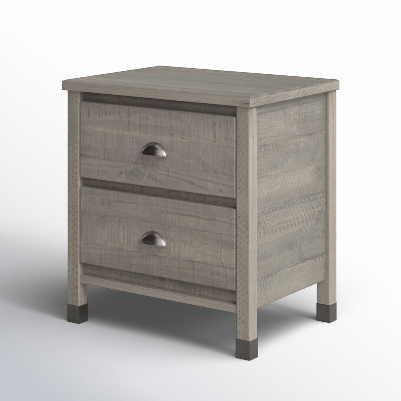 Altamirano 22.5'' W Solid Wood Nightstand, Driftwood Gray