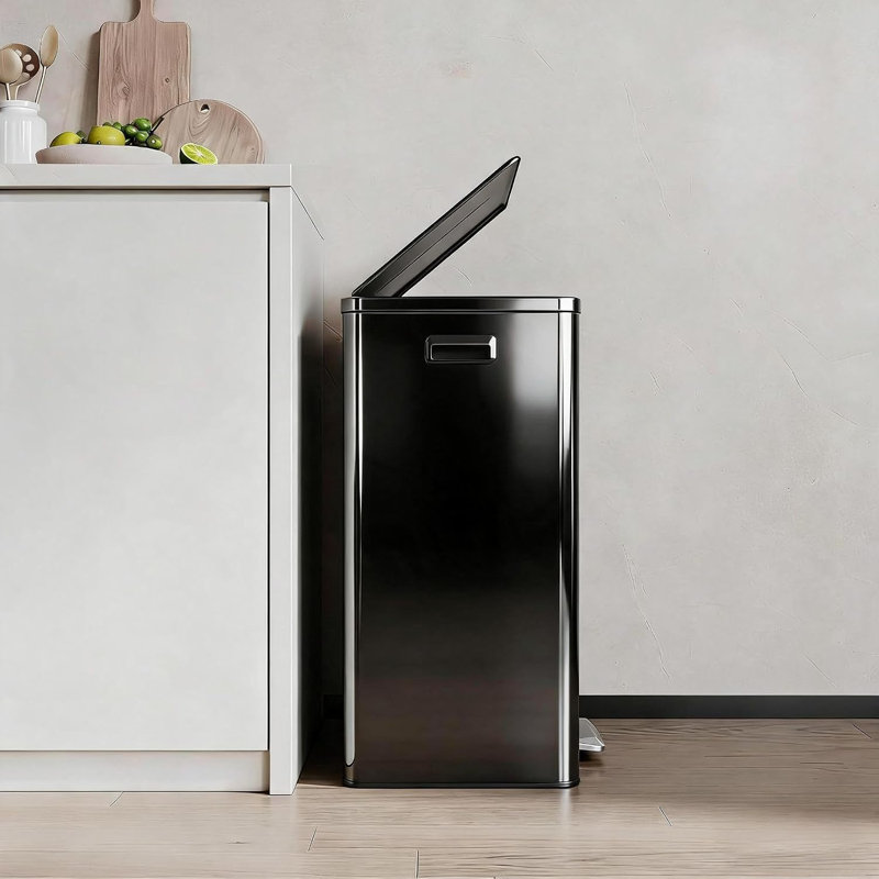 Poubelle noire à double compartiment, 2 x 30 L (2 x 8 gal)